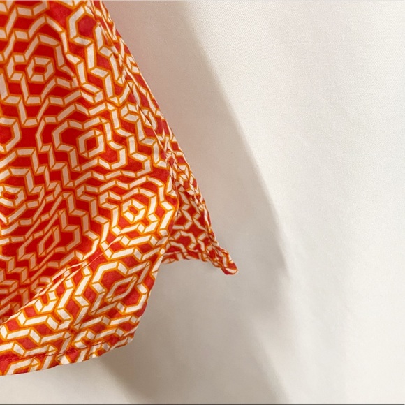 Liz Claiborne Red/Orange Geometric Print Sleeveless Top - Picture 8 of 9